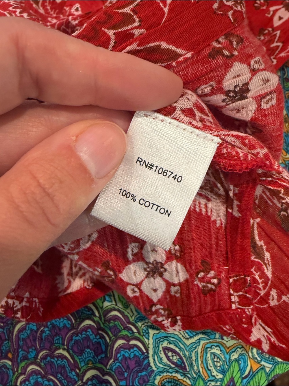 NWOT CATALOG FAVORITES Red Bandana Print Button Down Cotton Shirt - Picture 6 of 6